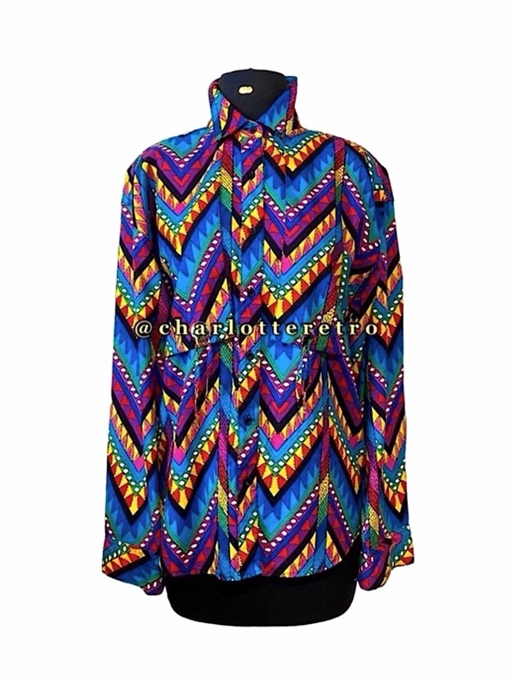 vtg Wrangler Western Wear • Aztec Print Button Down